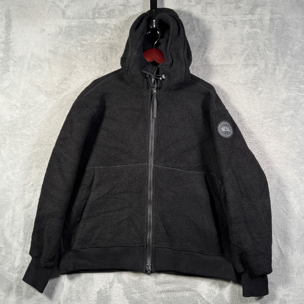 Canada Goose Jacket Mens XL Black Wool Fleece Chilliwack Bomber Hoodie